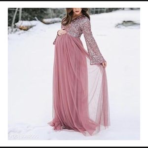 Blush maternity dress